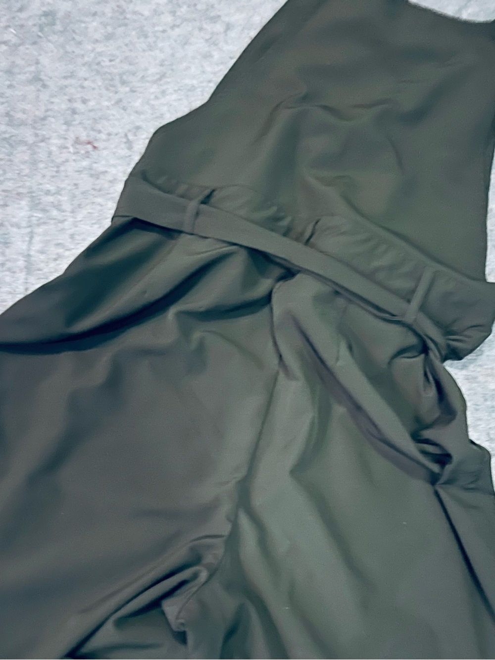 Prologue Olive Tie-Waist Cropped Jumpsuit - Picture 6 of 7